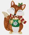 Holiday Lane Crystal & Glitter Fox Pin, Macy's Exclusive In Multi