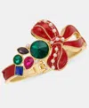 Holiday Lane Crystal & Imitation Pearl Bow Bangle Bracelet, Macy's Exclusive In Multi