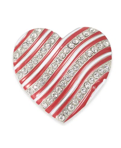 Holiday Lane Crystal Heart Pin, Created For Macy's In Multi