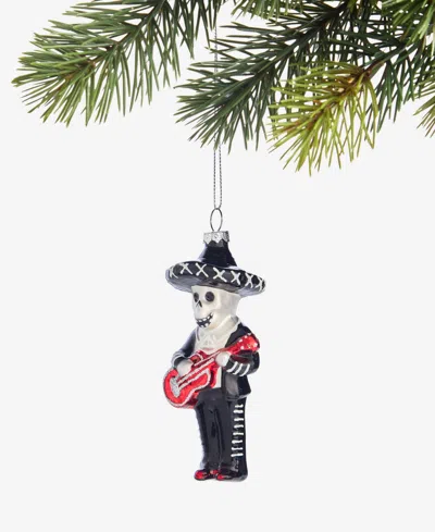 Holiday Lane Day Of The Dead Glass Skeleton Ornament, Macy's Exclusive In Multi