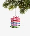 Holiday Lane Eclectic Charm Glass Book Stack Ornament, Macy's Exclusive In Multi
