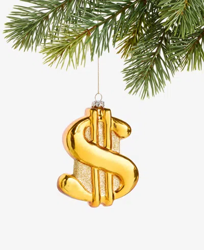 Holiday Lane Eclectic Charm Glass Dollar Sign Ornament, Macy's Exclusive In Transparent