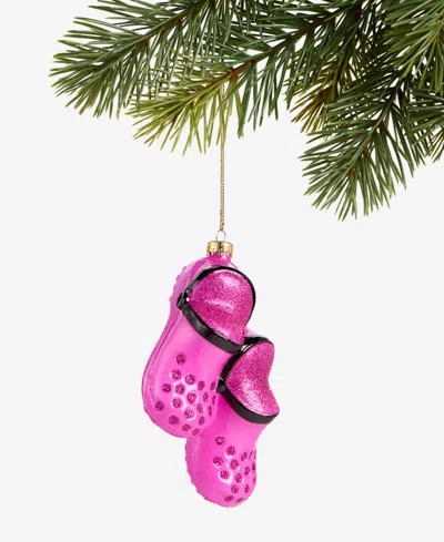 Holiday Lane Eclectic Charm Glass Slip-on Shoes Ornament, Macy's Exclusive In Transparent