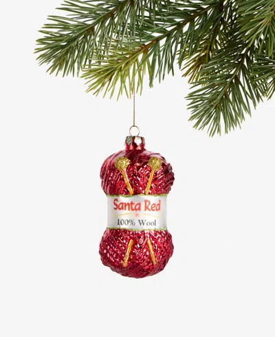 Holiday Lane Eclectic Charm Red Knitting Yarn Ornament, Macy's Exclusive In Transparent