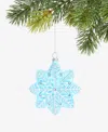 Holiday Lane Enchanted Emerald Blue Glass Snowflake Ornament, Macy's Exclusive In Transparent