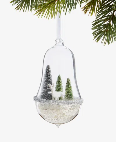 Holiday Lane Enchanted Emerald Deer In Greenery Dome Ornament, Macy's Exclusive In Transparent
