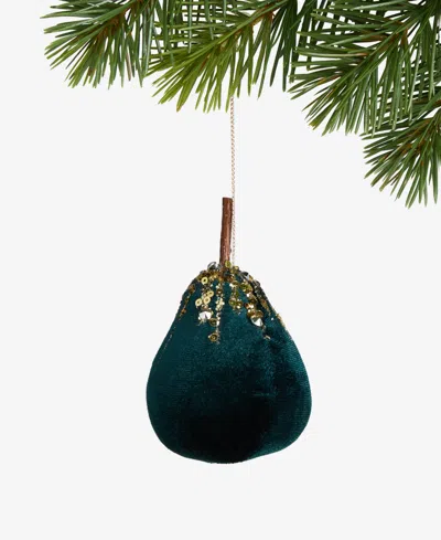 Holiday Lane Enchanted Emerald Fabric Pear Ornament, Macy's Exclusive In Multi