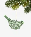 Holiday Lane Enchanted Emerald Glittered Glass Bird Ornament, Macy's Exclusive In Transparent