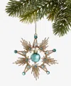 Holiday Lane Enchanted Emerald Gold-tone Snowflake Ornament, Macy's Ornament In Green