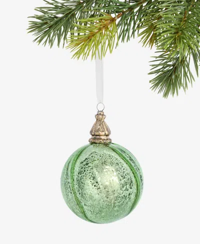 Holiday Lane Enchanted Emerald Green And Silver Ball Ornament, Macy's Exclusive In Transparent