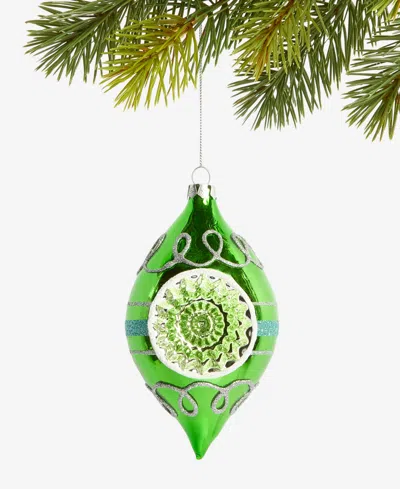 Holiday Lane Enchanted Emerald Green Reflector Finial Ornament, Macy's Exclusive In Multi