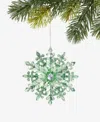 Holiday Lane Enchanted Emerald Green Snowflake Ornament, Macy's Exclusive In Transparent