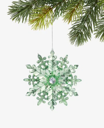 Holiday Lane Enchanted Emerald Green Snowflake Ornament, Macy's Exclusive In Transparent