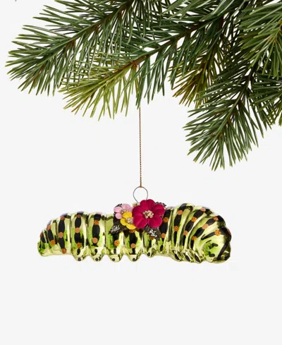 Holiday Lane Enchanted Forest Glass Caterpillar Ornament, Macy's Exclusive In Transparent