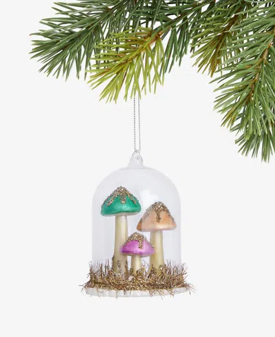 Holiday Lane Enchanted Forest Glass Colorful Mushrooms Ornament, Macy's Exclusive In Transparent