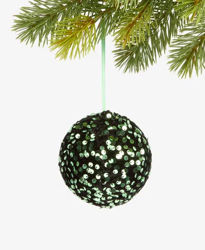 Holiday Lane Enchanted Forest Green Sequin Ball Ornament, Macy's Exclusive In Multi