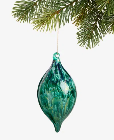 Holiday Lane Enchanted Forest Marble-look Finial Ornament, Macy's Exclusive In Green