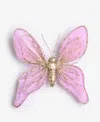 Holiday Lane Enchanted Forest Purple Glitter Butterfly Ornament, Macy's Exclusive In Transparent