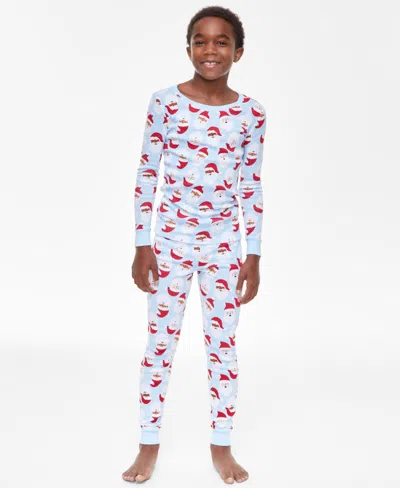 Holiday Lane Little & Big Kids Santa Cotton Snug Fit Matching Family Pajamas Set, Created For Macy's In Santa Toss