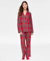 Holiday Lane Women's Brinkley Plaid Notch Collar Matching Family Pajamas Set, Created For Macy's In Brinkley Plaid