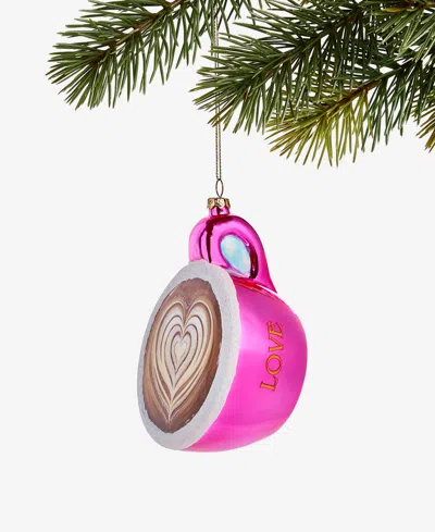 Holiday Lane Foodie Pink Coffee Cup Ornament, Macy's Exclusive In Transparent