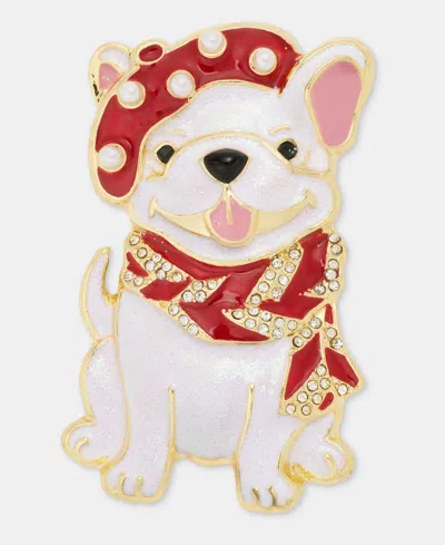 Holiday Lane French Bulldog Holiday Pin, Macy's Exclusive In Multi