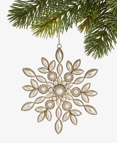 Holiday Lane Gilded Glamour Embellished Snowflake Ornament, Macy's Exclusive In Transparent