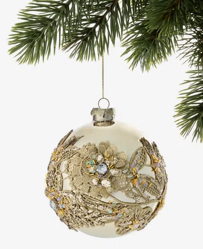 Holiday Lane Gilded Glamour Floral Pattern Ball Ornament, Macy's Exclusive In No Color