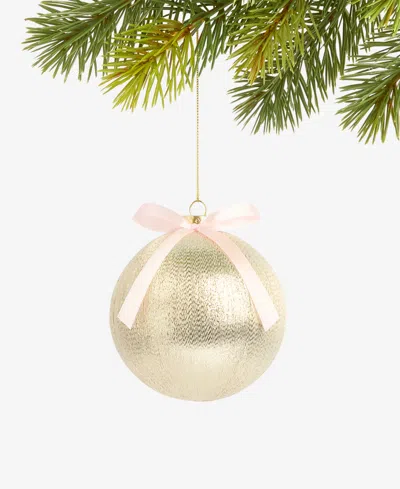 Holiday Lane Gilded Glamour Gilded Glamour Bow-trim Satin Ball Ornament, Macy's Exclusive In Transparent