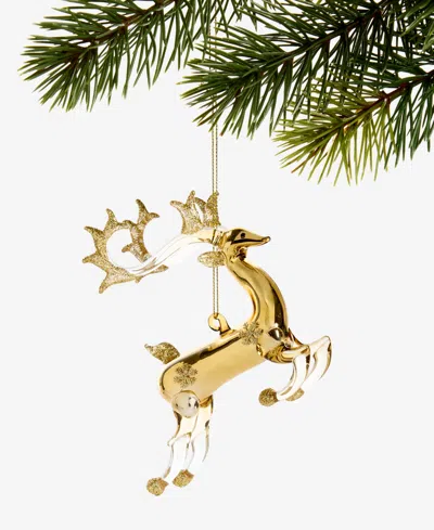 Holiday Lane Gilded Glamour Glass Deer Ornament, Macy's Exclusive In Transparent