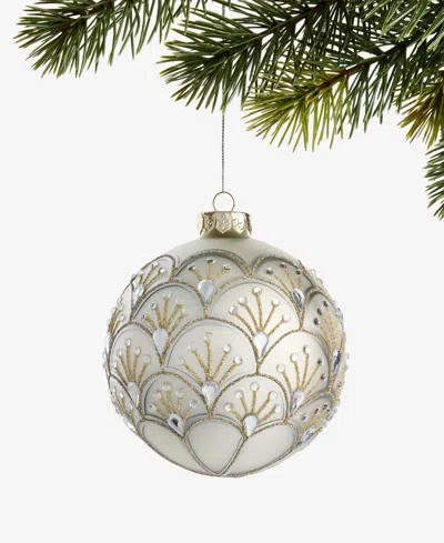 Holiday Lane Gilded Glamour Gold Pattern Ball Ornament, Macy's Exclusive In Transparent