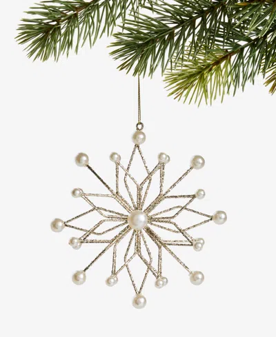 Holiday Lane Gilded Glamour Iron Gem Snowflake Ornament, Macy's Exclusive In Transparent