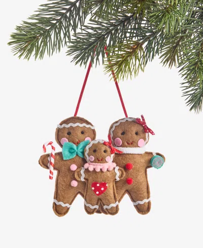 Holiday Lane Gingerbread Village Gingerbread Family Ornament, Macy's Exclusive In Brown