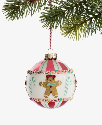 Holiday Lane Gingerbread Village Glass Ball Ornament, Macy's Exclusive In Transparent
