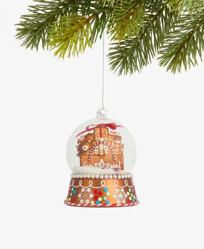 Holiday Lane Gingerbread Village Glass Snow Globe Ornament, Macy's Exclusive In Transparent