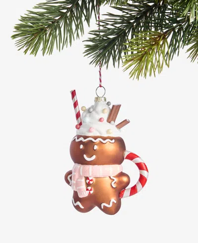 Holiday Lane Gingerbread Village Hot Cocoa Gingerbread Man Ornament, Macy's Exclusive In Transparent