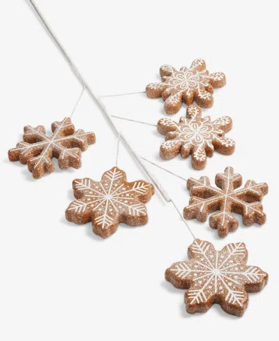 Holiday Lane Gingerbread Village Snowflake Pick Ornament, Macy's Exclusive In Brown