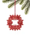 Holiday Lane Glittered Plastic Poinsettia Wreath Ornament, Created For Macy's In No Color