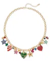 Holiday Lane Gold-tone Festive Pendant Necklace, 18" + 3" Extender, Created For Macy's In Multi