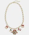 Holiday Lane Gold-tone Ornament Charm Necklace, 17-1/2" + 2" Extender In Multi