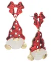 Holiday Lane Gold-tone Pave Gnome Drop Earrings, Created For Macy's In Multi