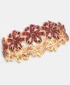 Holiday Lane Gold-tone Red Bow Stretch Bracelet In Red