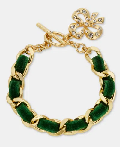 Holiday Lane Green Ribbon Chain Toggle Bracelet, Macy's Exclusive In Gold