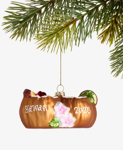 Holiday Lane Hawaii 2025 Glass Coconut Drink Ornament, Macy's Exclusive In Multi