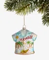 Holiday Lane Hawaii Glass Glittered Shirt Ornament, Macy's Exclusive In Transparent