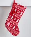 Holiday Lane Heritage Red And White Fabric Stocking, Macy's Exclusive In Multi