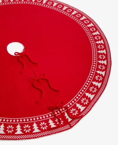 Holiday Lane Heritage Red Fabric Tree Skirt, Macy's Exclusive In Multi