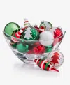 Holiday Lane Heritage Set Of 22 Glass Red, Green & White Ornaments, Macy's Exclusive In Multi