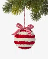 Holiday Lane Heritage Soft Red Stripe Ball Ornament, Macy's Exclusive In Multi