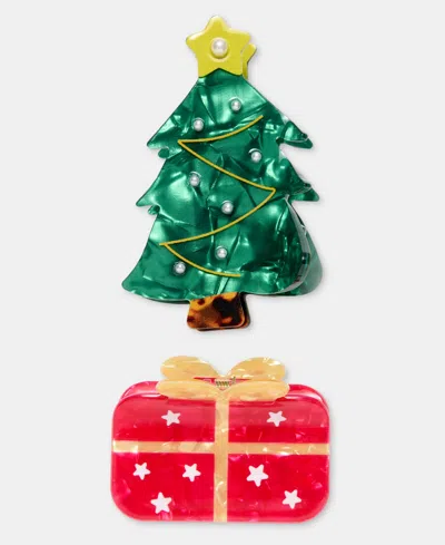 Holiday Lane Holiday Claw Hair Clips, Set Of Two, Macy's Exclusive In Multi